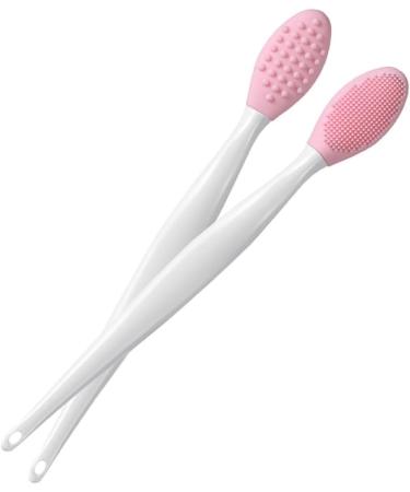 Silicone Lip Brush Double Sided Nose Scrubber Soft Manual Blackhead Cleaner 2PCS Lip Brush - Buy Online on GoSupps.com
