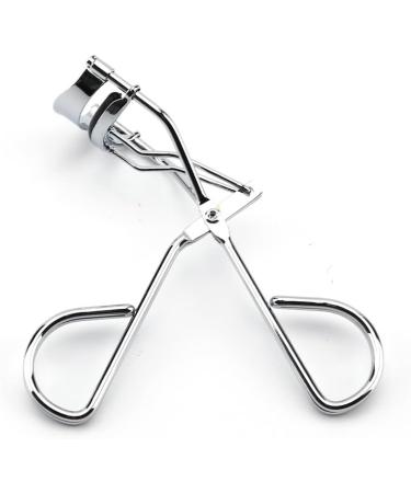 Silver Handheld Eyelash Curler - Durable & Portable Eye Cosmetic Tool for Women | Long Lasting Metal & Silicone Strip - Buy Online on GoSupps.com