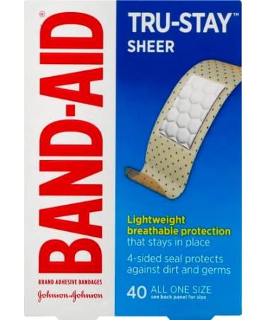 Band-Aid Brand Tru-Stay Sheer Strips - Adhesive Bandages for First Aid & Wound Care (40 ct) - International Shipping Available - Buy Online on GoSupps.com