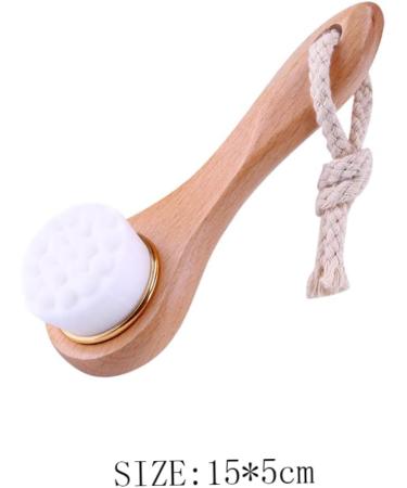 1PC Facial Cleansing Brush Manual Face Brush Bamboo Charcoal Bristles Wooden Handle for Washing Face Pore Exfoliation Wash Makeup Massaging Brush - Buy Online on GoSupps.com