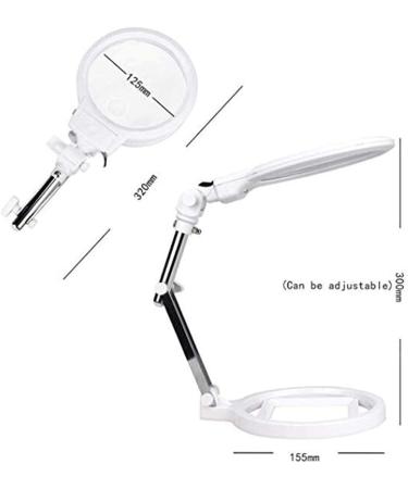 Desktop Magnifying Glass 2X 6X Led Foldable Magnifier Lamp Reading Glass Loupe for Reading Repair Hobbies White A Magnifying Glasses to Pursue Happiness - Buy Online on GoSupps.com