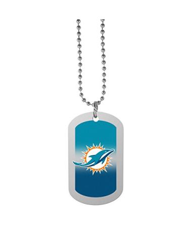 Siskiyou Sports NFL Fan Shop Miami Dolphins Team Tag Necklace 26 inch Team Color Team Color 26 inch
