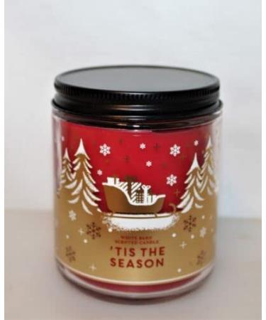 Bath & Body Works White Barn 1-Wick Candle w/Essential Oils - 7 oz - 2021 Christmas & Winter Scents! ( Tis The Season)