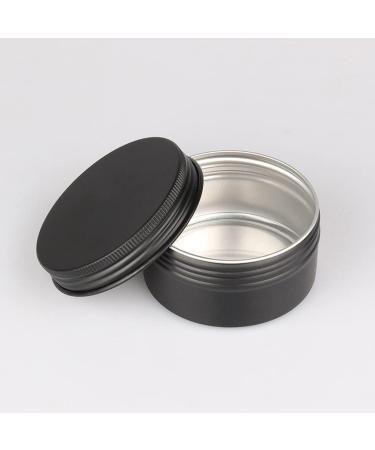 Tianzd 24 Pack 80ml Matte Black Aluminum Screw Top Cream Cans | Ideal for Cosmetics Candles & Ointments | Includes 3 Spoon & 24 Labels - Buy Online on GoSupps.com