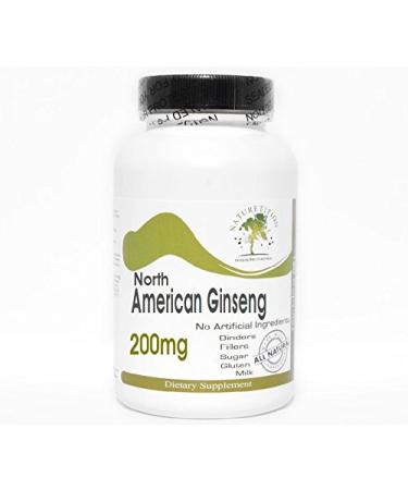 North American Ginseng 200mg 200 Capsules - No Additives Naturetition Supplements