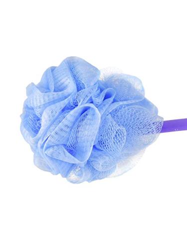 HOME-X Pouf Back Scrubber Shower Loofah Set of 2 - Long Handle, Purple and Blue - 14 L x 4 W - Buy Online on GoSupps.com