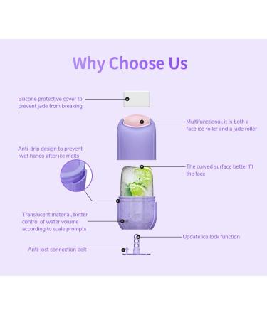 Jade Stone Ice Roller for Face Massage - Beauty Skincare Tool for Lifting, Contouring, and Puffiness Reduction - Gift for Women - Purple Box - Buy Online on GoSupps.com