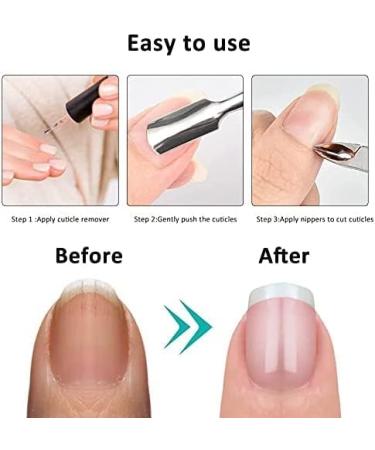 Cuticle Cutter Trimmer with Cuticle Pusher - Velkomin Cuticle Remover Cuticle Nipper Professional Stainless Steel Cuticle Cutter Clipper Durable Pedicure Manicure Tools for Fingernails and Toenails - Buy Online on GoSupps.com