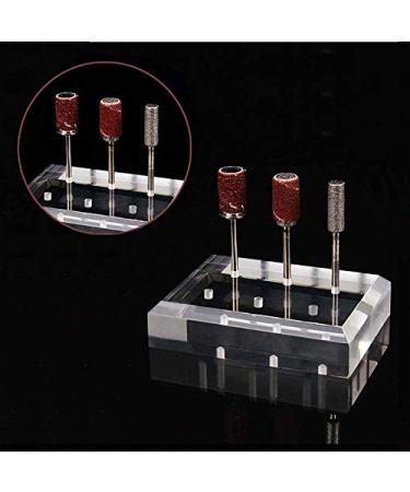Acrylic Nail Drill Bit Holder Stand Case - 6 Holes Display Organizer for Manicure Tools - Clear | Home & Salon Use - Buy Online on GoSupps.com