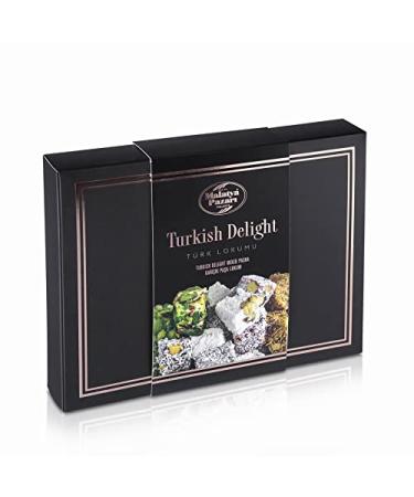 Palanci |Turkish sweets Mix |Oriental Turkish Delight 400gr |Premium Lokum since 1870 |Veggie |Jelly Fruit with pistachios hazelnut chocolate pomegranate |Sweets Mix |Mini Lokum pomegranate 400 g (1 Pack)