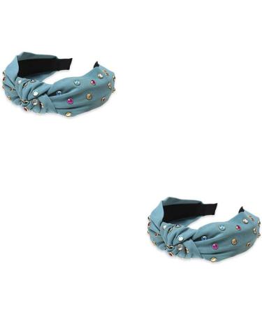 CLSSLVVBN 2 Set of Fashion Hair Bands Hoop Twist Knot Headband with Rhinestones Colorful Wide Flexible Headbands for Women Girls Dark Green Dark Green 2Set - Buy Online on GoSupps.com