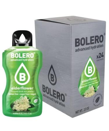 Bolero ELDERFLOWER 24x3g | Sugar-free juice powder, sweetened with stevia + vitamin C | for children and athletes | gluten-free, vegan | elderflower flavor
