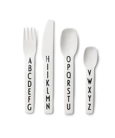 Design Letters tritan cutlery for baby and kids 4 pcs. (White) - BPA-free BPS-free and EA-free With A-Z alphabet print drop-safe dishwasher safe CUTLERY White - Cutlery - Buy Online on GoSupps.com