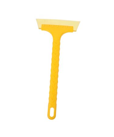 FRCOLOR Ice Scraper Snow Beef Tendon Scraping Trumpet Water Key Screw Violin Bow Clip Deicer Japanese Patches for Clothing Short Handle Car 34.00X16.00X1.50CM Yellow