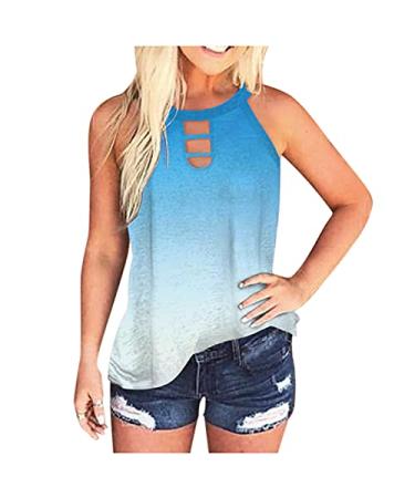 Women's Tank Top Sexy O-Neck Sleeveless Shirts Leopard Cross Tee Tops Workout Summer Blouse Loose Camisoles H-4 White X-Large