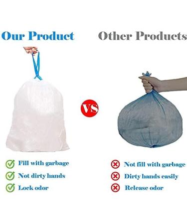 7-Almond 3-4 Gallon Drawstring Trash Bags Small Kitchen Garbage Bags Strong Small Trash Bag for Kitchen Bathroom Bedroom Office Unscented (4Rolls/White) (White) - Buy Online on GoSupps.com