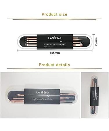 Rose Gold Acne Needle Set - 4-Piece Acne Removal Tool for Pimples Blackheads & Comedones - Buy Online on GoSupps.com