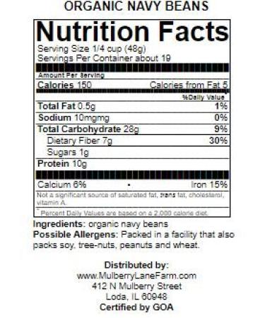 Organic Non-GMO Navy Beans - 5 Pounds Bulk, Product of USA - Buy Online on GoSupps.com