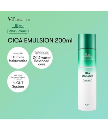 Buy VT COSMETICS Cica Emulsion 200ml - Soothing Hydrating Korean Skincare for Balanced Skin | International Shipping Available - Buy Online on GoSupps.com
