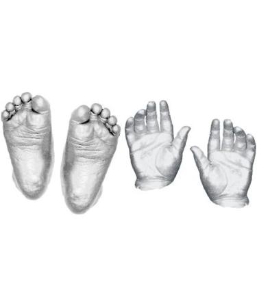 BabyRice New Baby Casting Kit with Brushed Pewter 3D Frame - Silver Paint, White Mount and Backing - Buy Online on GoSupps.com