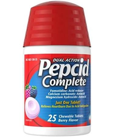 Pepcid Complete Berry Chewable Tablets 25 ea - Set of 2 | Acid Reducer + Antacid - Buy Online on GoSupps.com