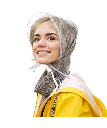 12 Pieces Rain Bonnet with Visor Clear Plastic Rain Hats Waterproof Rain Scarf for Women Lady Rain Wear - Buy Online on GoSupps.com