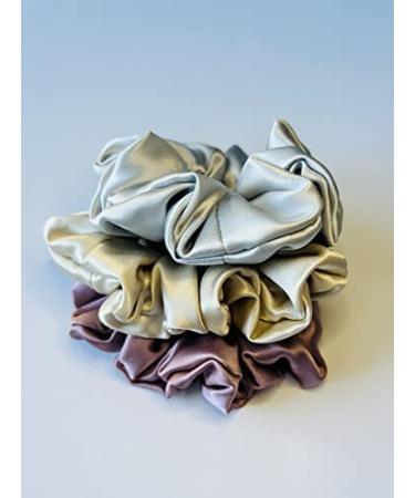 BLP Silk Scrunchie 100% Mulberry Silk 3-Pack - Women's Hair Accessories - Neutral Colors - Sleep Hair Tie - Stocking Stuffer Ideas - Buy Online on GoSupps.com