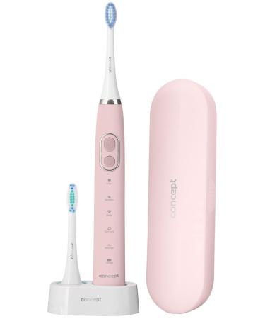 Concept home appliances ZK4012 Sonic electric toothbrush for travel bag 2 brush heads (Daily Clean + Sensitive) vibration frequency up to 38 000 vibrations/min. Pink