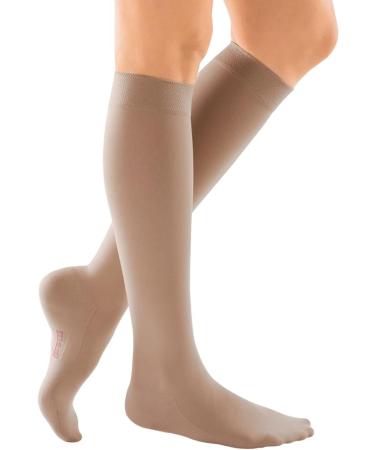 mediven Comfort for Women 20-30 mmHg Closed Toe Leg Circulation Knee High Compression Stockings for Women Semi-Transparent Leg Support Compression Hosiery III Natural
