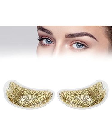 Hot Cold Therapy Eye Gel Bag - Reduce Dark Circles & Swelling | Reusable Cooling Mask | Glitter Golden Design - Buy Online on GoSupps.com