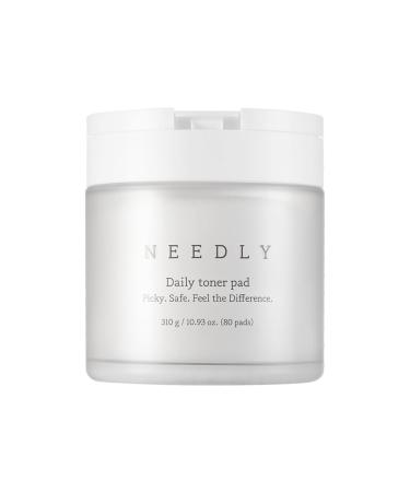 Needly Daily Toner Pad I Exfoliating Pads for Face with BHA & PHA(80 Pads) Deep Hydration Pore Minimizer for Face Centella Tea Tree High Volume Essence Extra Large Cotton Pad Korean Skin Care Daily Toner 80 Pad