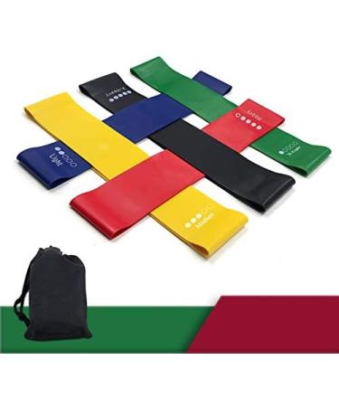 9 Inch Resistance Loops Set of 5 - Heavy Duty Exercise Bands with Carry Bag & Instruction Guide for Home Fitness - Buy Online on GoSupps.com