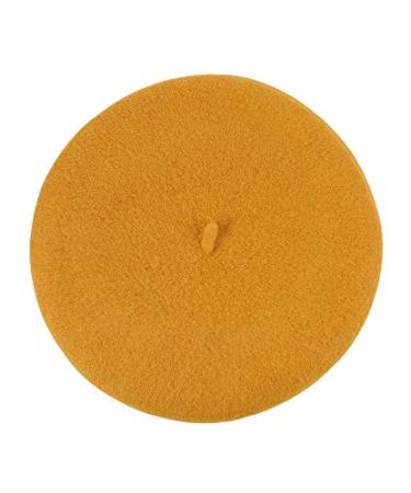 NYFASHION101 French Style Lightweight Casual Classic Solid Color Wool Beret Mustard