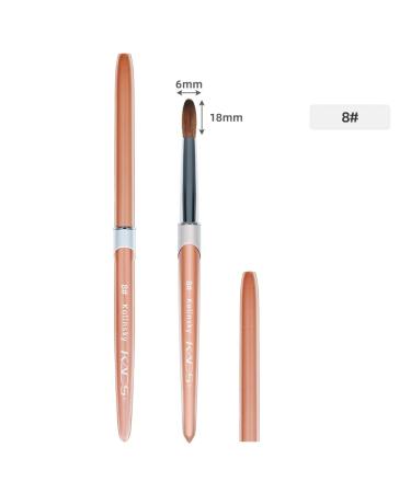 Kads 100% Kolinsky Sable Acrylic Brush | Round Head Ruffled Nail Art Brush (8#) - Perfect for Manicure & Acrylic Application - Buy Online on GoSupps.com