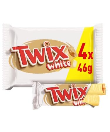 3 x Twix White Chocolate Biscuit Snack Bars Multipack Chocolate 4x46g Delicious Tasty And Twisty Treat Gift Hamper For Birthday Christmas Sold By Kidzbuzz
