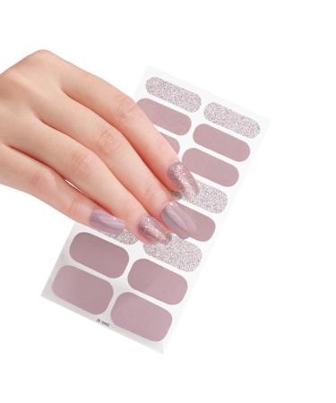 16 Strips Semi Cured Gel Nail Stickers Uv Lamp Required Gel Nail Polish Wraps Gel Nail Art Stickers for Women Girls Style Ze0442