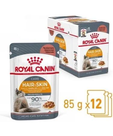 Royal Canin Hair & Skin Care Wet Cat Food in Gravy 48 x 85g - Buy Online on GoSupps.com