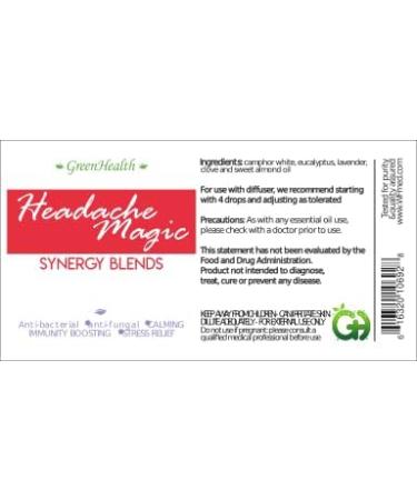 GreenHealth- Pre-Diluted Essential Oil Roll-On - Headache Magic 10 ml Roll On - Ready-to-Use - Buy Online on GoSupps.com