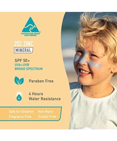 Sun Zapper Zinc Stick Mineral Sunscreen SPF 50+ 4-Pack - Water Resistant, Broad Spectrum Sun Block for Adults & Kids - Made in Australia - Buy Online on GoSupps.com
