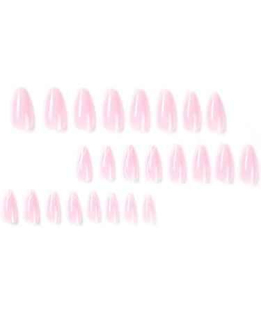 JustOTRY 24 Pcs Short Gradient White French Press on False Nails with Nail Glue - Almond Stick on Nails for Women - Buy Online on GoSupps.com