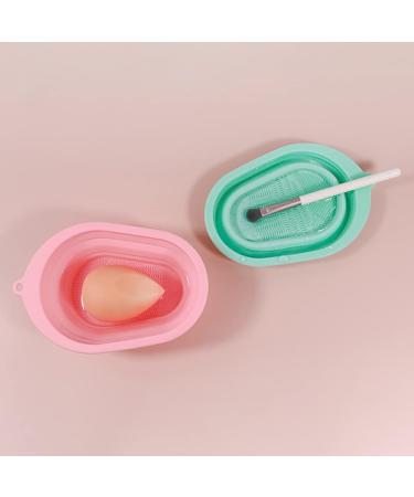 Dajidafu Makeup Brush Cleaning Mat Reusable Folding Cosmetic Tools Washing Pad Portable Eyeliner Applicators Scrubber Household Green - Buy Online on GoSupps.com