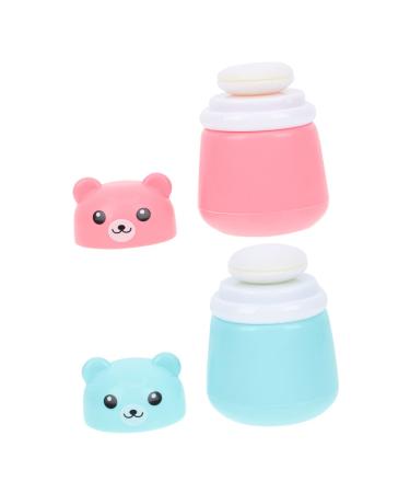 BIUDECO 2pcs Powder Puff Box Baby Bath Support Baby Powder Lotion Makeup Powder Puff Body Powder Puff Container Powder Puff Holder Bath Powder Holder Baby Powder Puff Box Plush Powder Puff