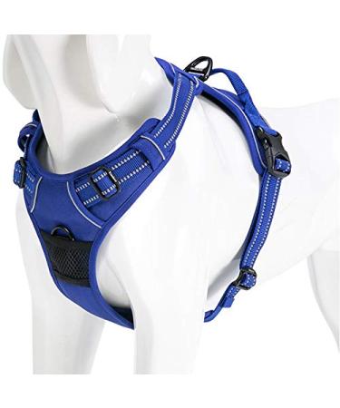 Winhye Pet Truelove Hunde harness No Pull Front Clip West Dog car harness adjustable with handle four setting points Reflecting padded oxford material running training TLH5651 XS K nigsblau