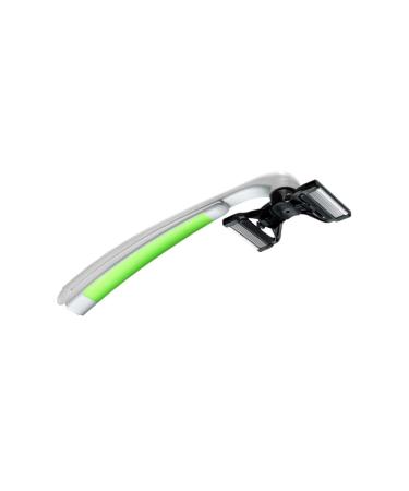 Shop Sleec Razor Body Sportrazor Twin - High-Quality German Razor for Face Legs & Back | Adjustable 25-40 cm Handle | 4x5 Blades - White/Green - Buy Online on GoSupps.com