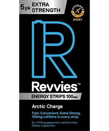 Revvies Extra Strength Strips | Mint | 100mg Caffeine Per Strip | Suitable Pro Athletes | Sugar-Free | Vegan | 6 x 5PK | 30 Strips | Individually Wrapped