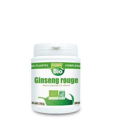 D.PLANTES - Organic Red Ginseng - Food Supplement - Fatigue & Immunity - Made in France - 200 Capsules