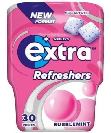 Wrigley Extra Refreshers Chewing Gum Bubblemint - Pack of 2 x 30 Pcs - Sugar-Free Chewing Gum With Sweeteners - Buy Online on GoSupps.com
