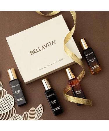 Bella.Vita Luxury Men's Perfume Gift Set 4 x 20 ml Woody Citrusy Long Lasting EDP Fragrance Scent with KLUB OUD CEO G.O.A.T Perfume - Buy Online on GoSupps.com