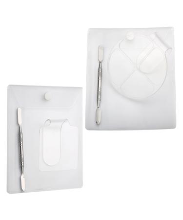 Palette de Maquillage Acrylique L g re 2 Styles Palette Carr e Poign e 4 Compartiments Anneau Ergonomique pour Nail Art Accessoire Manucure Professionnel et Usage Domestique