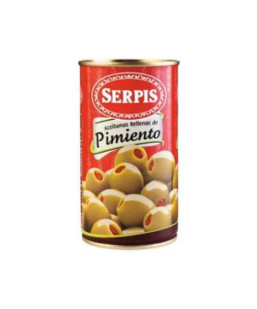Serpis - Pepper Stuffed Olives - Gluten Free - Ideal for Tapas - 350 Grams